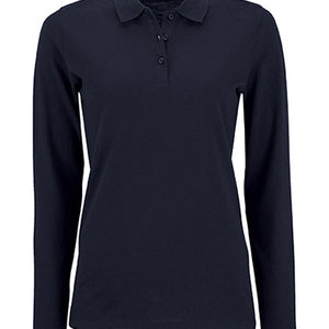 Koszulka polo damska Natural z długim rękawem