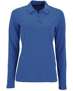 Koszulka polo damska Natural z długim rękawem