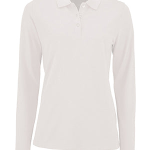 Koszulka polo damska Natural z długim rękawem