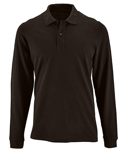 Koszulka polo męska Natural z długim rękawem