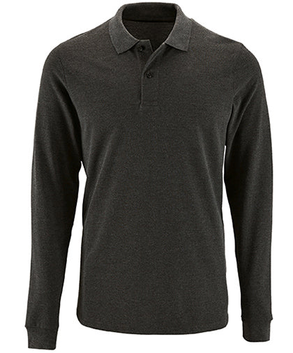 Koszulka polo męska Natural z długim rękawem