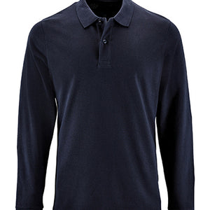 Koszulka polo męska Natural z długim rękawem