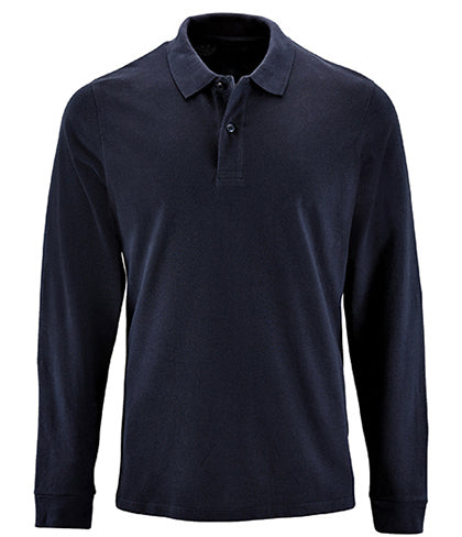 Koszulka polo męska Natural z długim rękawem