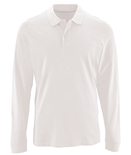 Koszulka polo męska Natural z długim rękawem