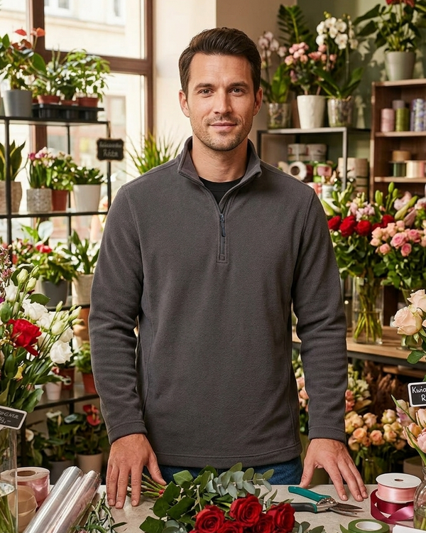 bluza polarowa unisex Basic z krótkim suwakiem