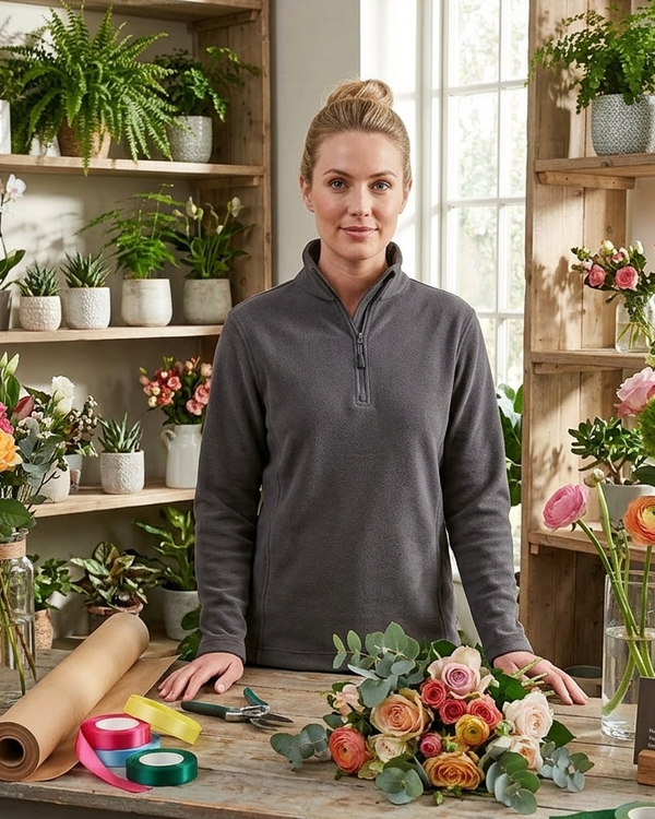 bluza polarowa unisex Basic z krótkim suwakiem