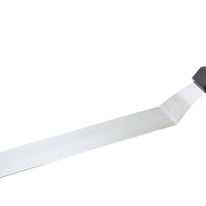 nóż kątowy XL; 42.5x3.8 cm (DxS); srebro/czarny