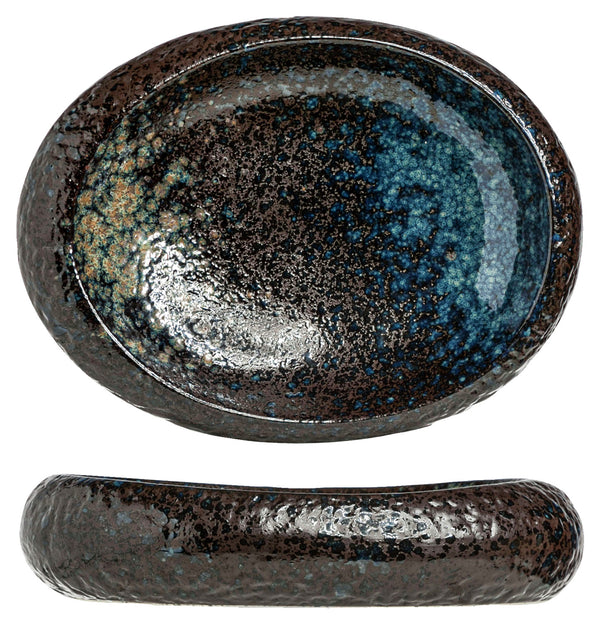 miska Black yoru owalna; 310ml, 24x21x5.5 cm (DxSxW); czarny/niebieski