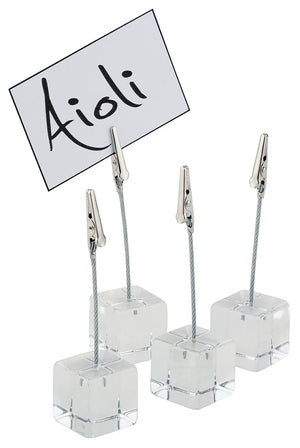 Kartenhalter Acryl; 3x3x12 cm (DxSxW); biały; 4 sztuka / opakowanie