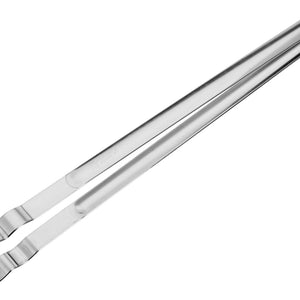 Grillzange gerade; 35.4x6.8x2.4 cm (DxSxW); srebro