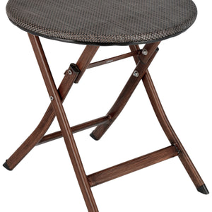 Beistelltisch Rimalia klappbar; 46x46 cm (ØxW); antracyt/brązowy; okrągły