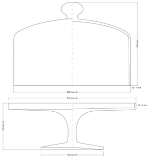 Cloche Glamour mit Kuchenständer; 32 cm (W); transparentny