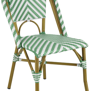 Bistrostuhl Paris Kunststoff; 46x56x89 cm (SxGxW); siedzisko zielony/biały