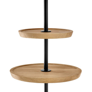 etażerka Cornu 4-stöckig; 34.8x81.1 cm (ØxW); dąb/czarny; okrągły
