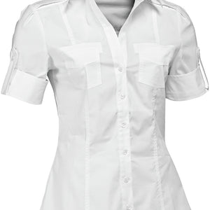 bluzka damska Kate krótki rękaw; Kleidergröße 50; biały