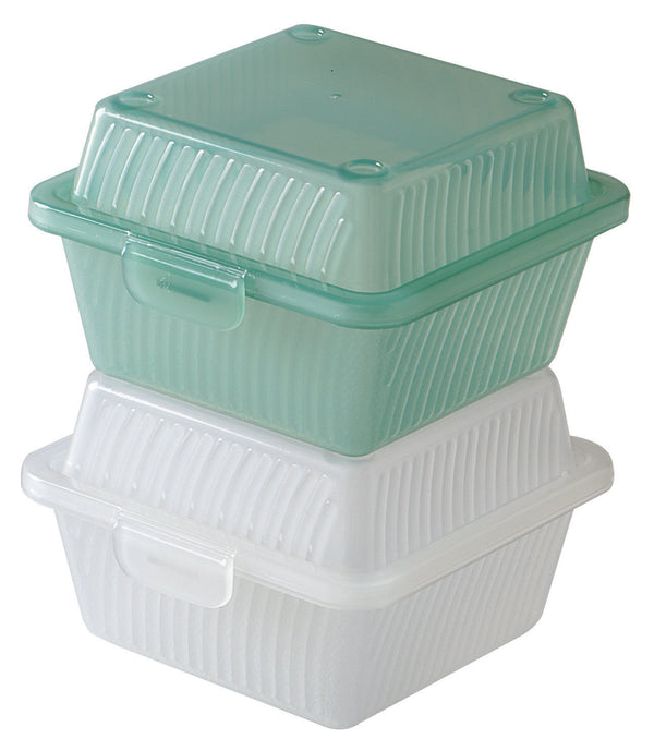 pojemnik do hamburgerów Eco-Takeout® Eco-Takeout®; 12.1x12.1x8.3 cm (DxSxW); zielony; kwadrat; 24 sztuka / opakowanie