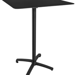 Outdoor-Aluminium-Stehtisch Taipa quadratisch; 80x80x108 cm (DxSxW); Platte czarny