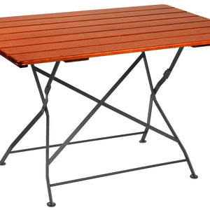stół Bavaria prostokątny; 120x80x74 cm (DxSxW); Platte kasztan, stelaż czarny; prostokątny