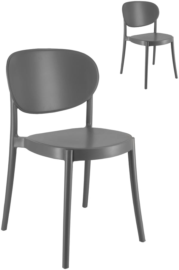 Kunststoffstuhl Neo; 48x50x79 cm (SxGxW); antracyt; 2 sztuka / opakowanie