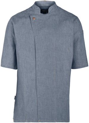 bluza kucharska męska Scott Denim krótki rękaw ; Kleidergröße 46; jasny dżins
