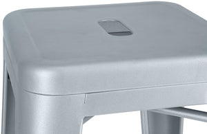 krzesło bistro Ferano industrialne; 45x51.5x85.5 cm (SxGxW); srebro; 2 sztuka / opakowanie