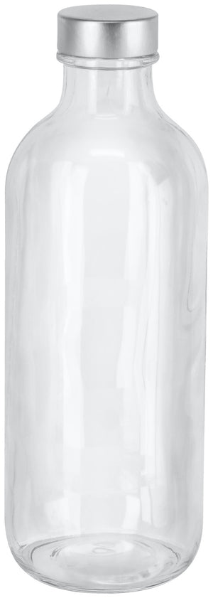 butelka Iconic; 540ml, 7.3x20.2 cm (ØxW); transparentny/srebro; 6 sztuka / opakowanie