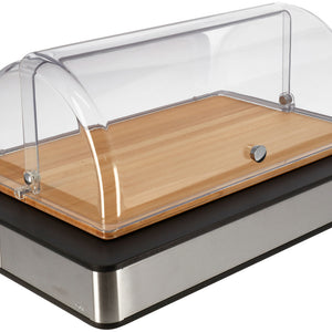 witrynka chłodząca Fundale antracyt drewno 1/1; Größe GN 1/1, 63x42.5x27.4 cm (DxSxW); antracyt/transparentny/buk; prostokątny