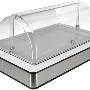 witrynka chłodząca Fundale biała melamina biała 1/1; Größe GN 1/1, 57x36.5x27.4 cm (DxSxW); transparentny/biały; prostokątny