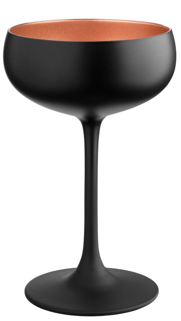 kieliszek do szampana Joleen; 220ml, 9x15.1 cm (ØxW); czarny/miedź; 6 sztuka / opakowanie