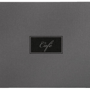 karta dań Oscar z grawerem CAFÉ A5 poziomo; Größe DIN A5, 24.8x18.7 cm (SxW); szary; 6 Seiten