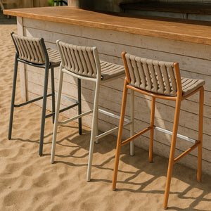 Outdoor-Barstuhl Lumaro; 40x42x90 cm (SxGxW); siedzisko taupe