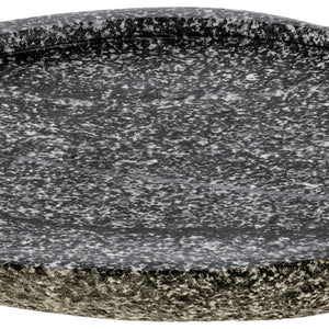 talerz Panaro płaski z rantem; 20x17x2 cm (DxSxW); szary; organiczny