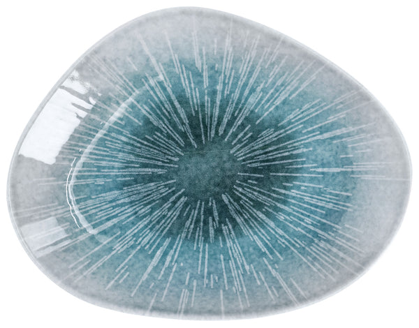 talerz płaski Irisia organiczny; 21.5x17 cm (DxS); niebieski; organiczny; 4 sztuka / opakowanie