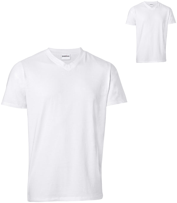 t-shirt męski Double-V (opak. 2 szt.); Kleidergröße L; biały; 2 sztuka / opakowanie