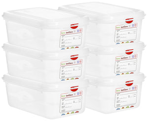pojemnik GN z tworzywa sztucznego Dena 45017; Größe GN 1/4, 2800ml, 26.5x16.2x10 cm (DxSxG); transparentny; 6 sztuka / opakowanie