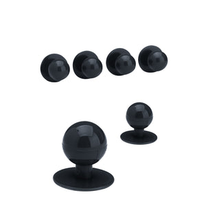 guziki plastikowe gładkie; czarny; okrągły; 12 sztuka / opakowanie