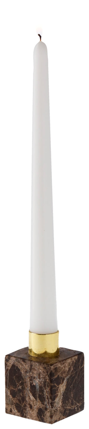 świecznik spiczasty Melda; 4.5x4.5x7 cm (DxSxW); brązowy/złoto; 2 sztuka / opakowanie