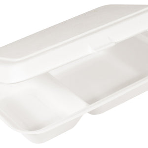 lunch box Natur 2-dzielny; 16.2x6.3 cm (DxW); biały; prostokątny; 50 sztuka / opakowanie