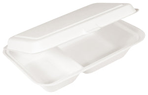 lunch box Natur 2-dzielny; 16.2x6.3 cm (DxW); biały; prostokątny; 50 sztuka / opakowanie