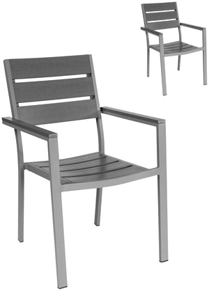 Outdoor-Stuhl Lamero mit Armlehnen; 55x60x88.5 cm (SxGxW); siedzisko antracyt
