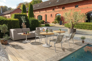 Outdoor-Lounge-System Modesco Eckelement; 85x85x76 cm (SxGxW); siedzisko beżowy