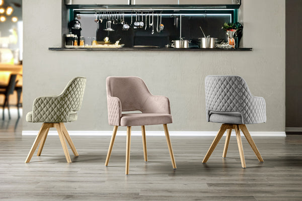 Stuhl Rombo Samt; 46x47x85 cm (SxGxW); siedzisko szary