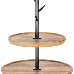 etażerka Cornu 2-poziomowa bez nóżek; 34.8x32 cm (ØxW); dąb/czarny; okrągły