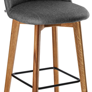 stołek barowy Alwin; 47x48x111 cm (SxGxW); siedzisko antracyt, stelaż dąb/naturalny