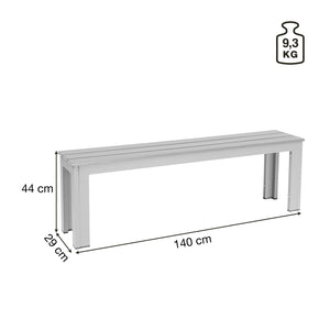 Outdoor-Bank Lamero 3-Sitzer; 140x28.5x43.5 cm (SxGxW); siedzisko antracyt