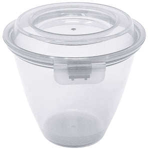 kubek na menu do wielokrotnego użytku Eco-Takeout z zawiasową pokrywą 175 ml; 175ml, 9x7.8 cm (ØxW); transparentny; okrągły; 12 sztuka / opakowanie