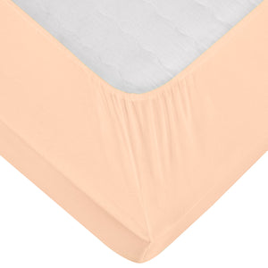prześcieradło z gumką Jersey; 140-160x190-200 cm (SxD); morela