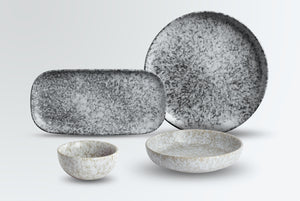 półmisek Mamoro prostokątny; 33x10x3.3 cm (DxSxW); czarny/biały; prostokątny; 6 sztuka / opakowanie