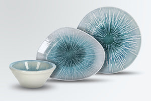 zestaw próbny porcelana Irisia 3 częściowy; niebieski