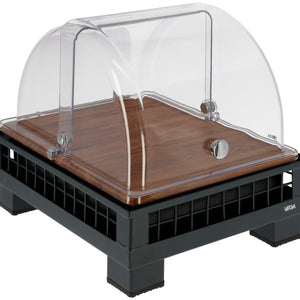 witrynka chłodząca Portland drewno 1/2; Größe GN 1/2, 35.2x29x29.9 cm (DxSxW); antracyt/transparentny/buk; prostokątny